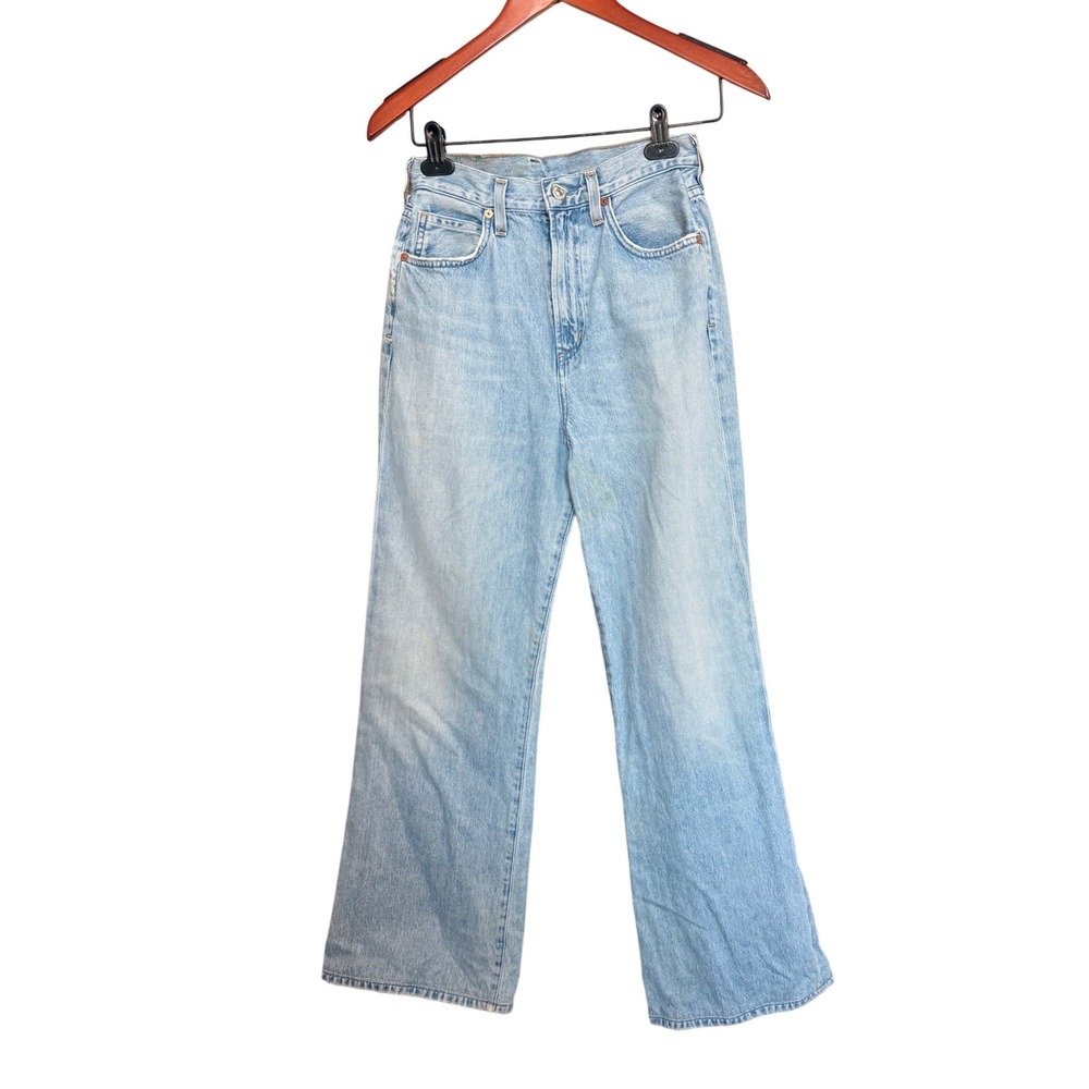 Citizens of Humanity Wide Leg Jeans High Rise Light Wash Organic Cotton 25 x 30